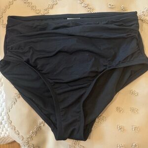 High waist black bikini bottoms